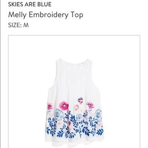 White tank with embroidery